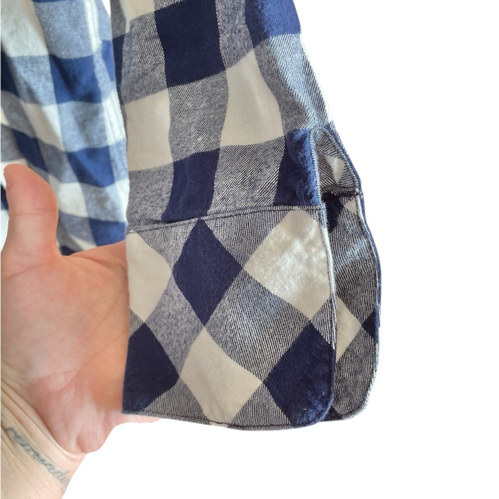 Vineyard Vines Plaid Flannel Ruffle Neck Cotton Dress - Picture 4 of 4
